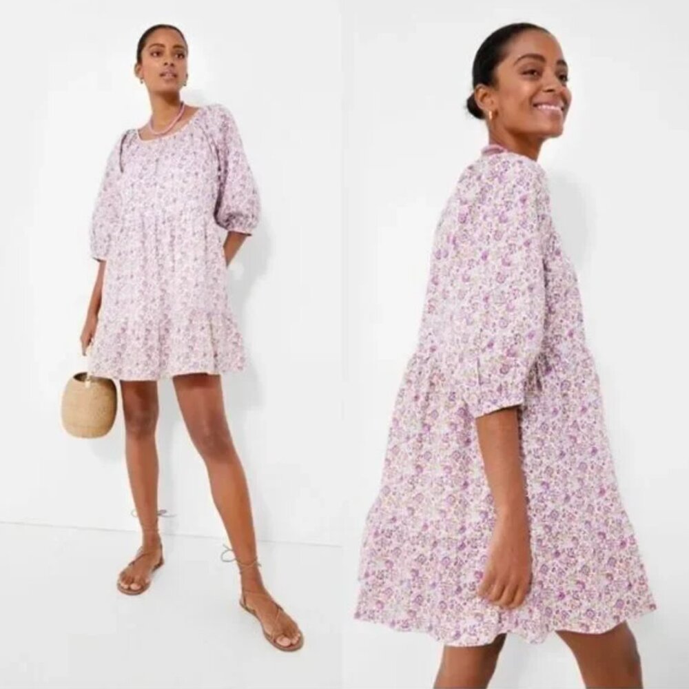 Tuckernuck Hyacinth House Floral Huckleberry Mini Dress Womens Small NWOT